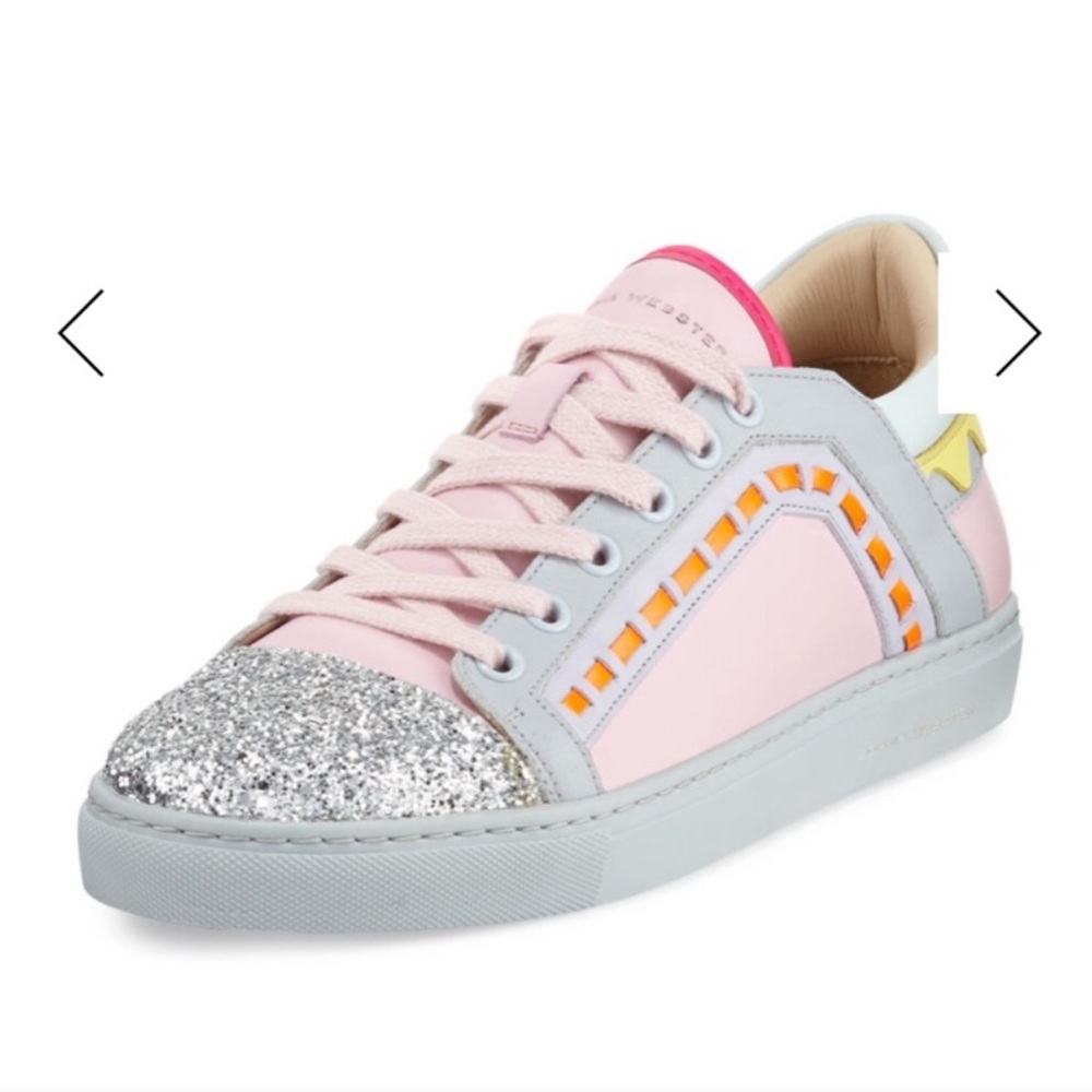 Authentic Sophia Webster Glitter Pink Sneakers